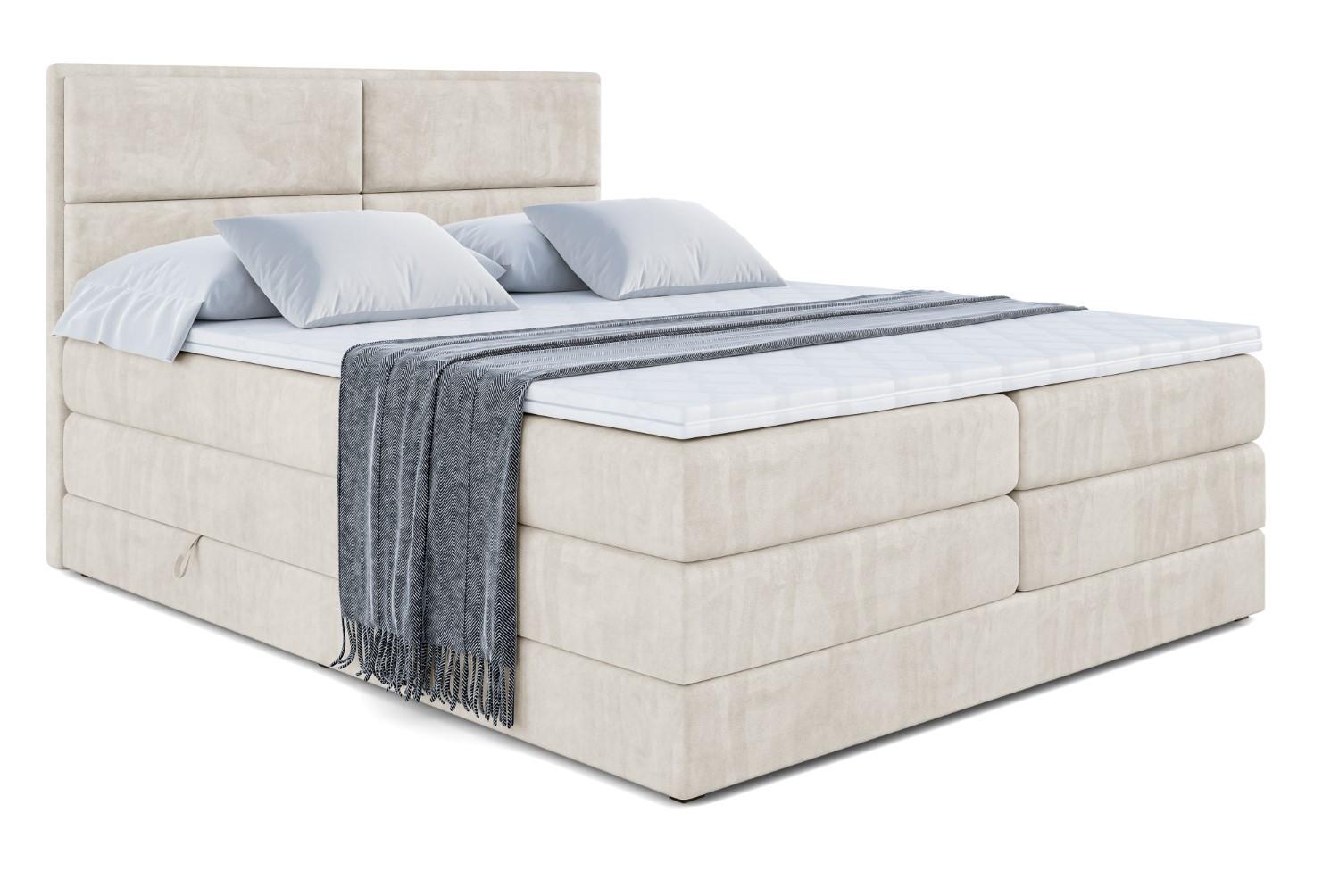 BOXSPRINGBETT AURA KING - 140 x 200 - H3/H4 - Ecru - Ecru, Holzwerkstoff (140/200cm) - ALTDECOR