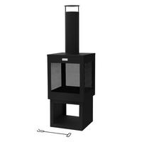 GARTENKAMIN 128x40 cm Schwarz - Schwarz, Metall (40/128/40cm) - ML-DESIGN