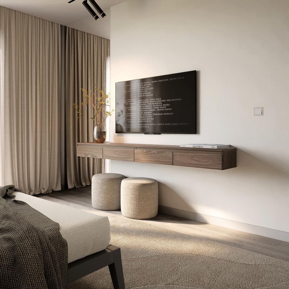 TV-LOWBOARD Bemmi Slim 4-türig, Holzoptik Walnuss Wisconsin, 200 cm - Dunkelbraun, Holzwerkstoff (200/18.2/31.6cm) - Selsey