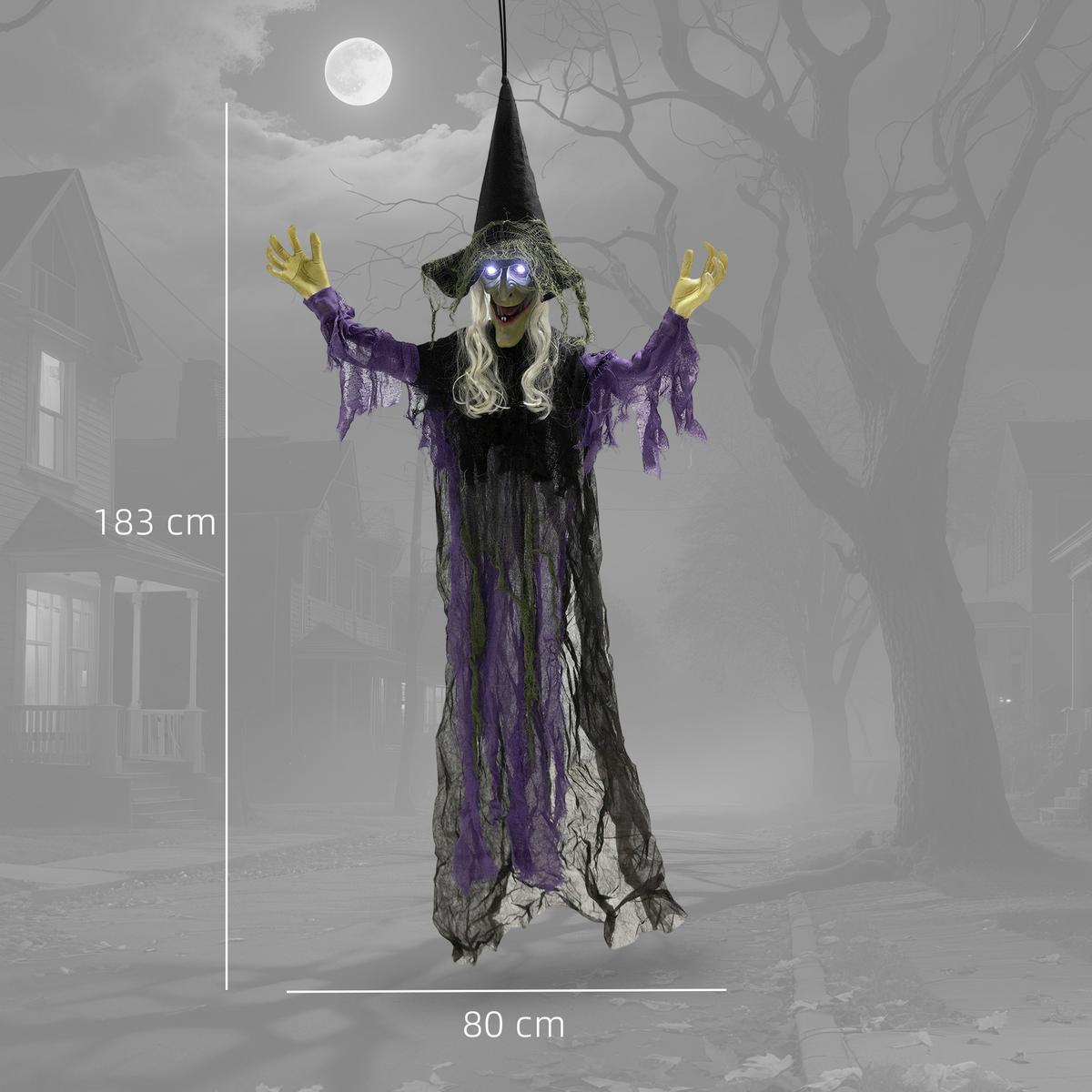 HALLOWEEN-DEKORATION Stahl Polyester Violett - Violett, Textil (15/183/80cm) - Outsunny