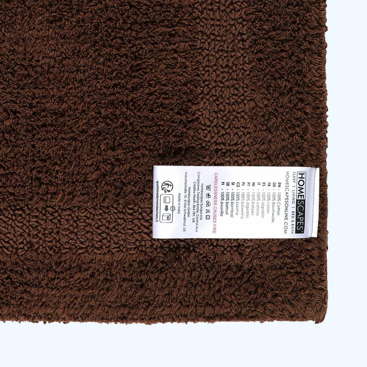 BADEMATTE 50/80 cm, 100% Baumwolle, wendbar - Braun, Textil (50/80cm) - Homescapes