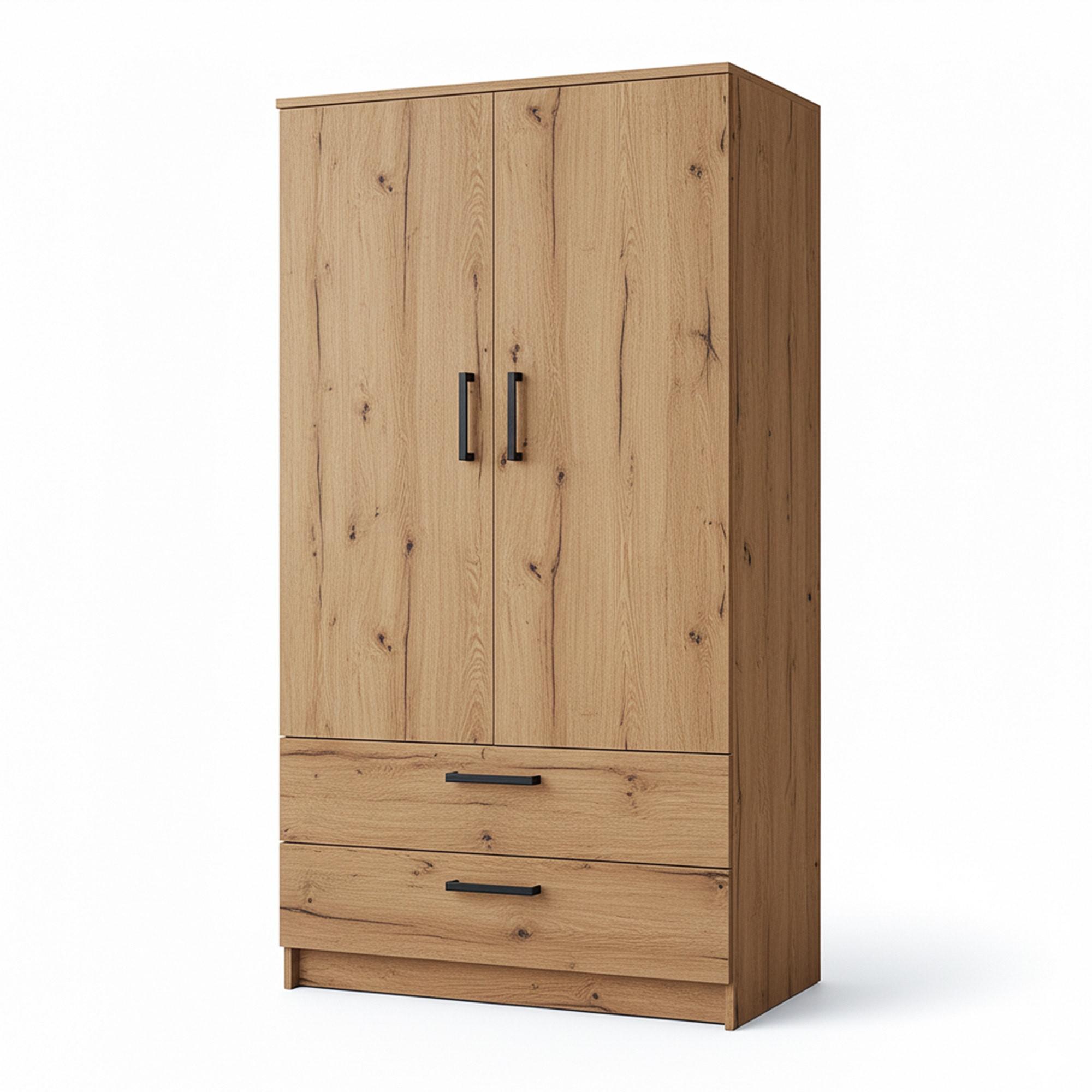 DREHTÜRENSCHRANK DOVI 90/180/50 cm 2-türig Eiche Artisan - Eiche Artisan, Holzwerkstoff (90/180/50cm) - MASSENO