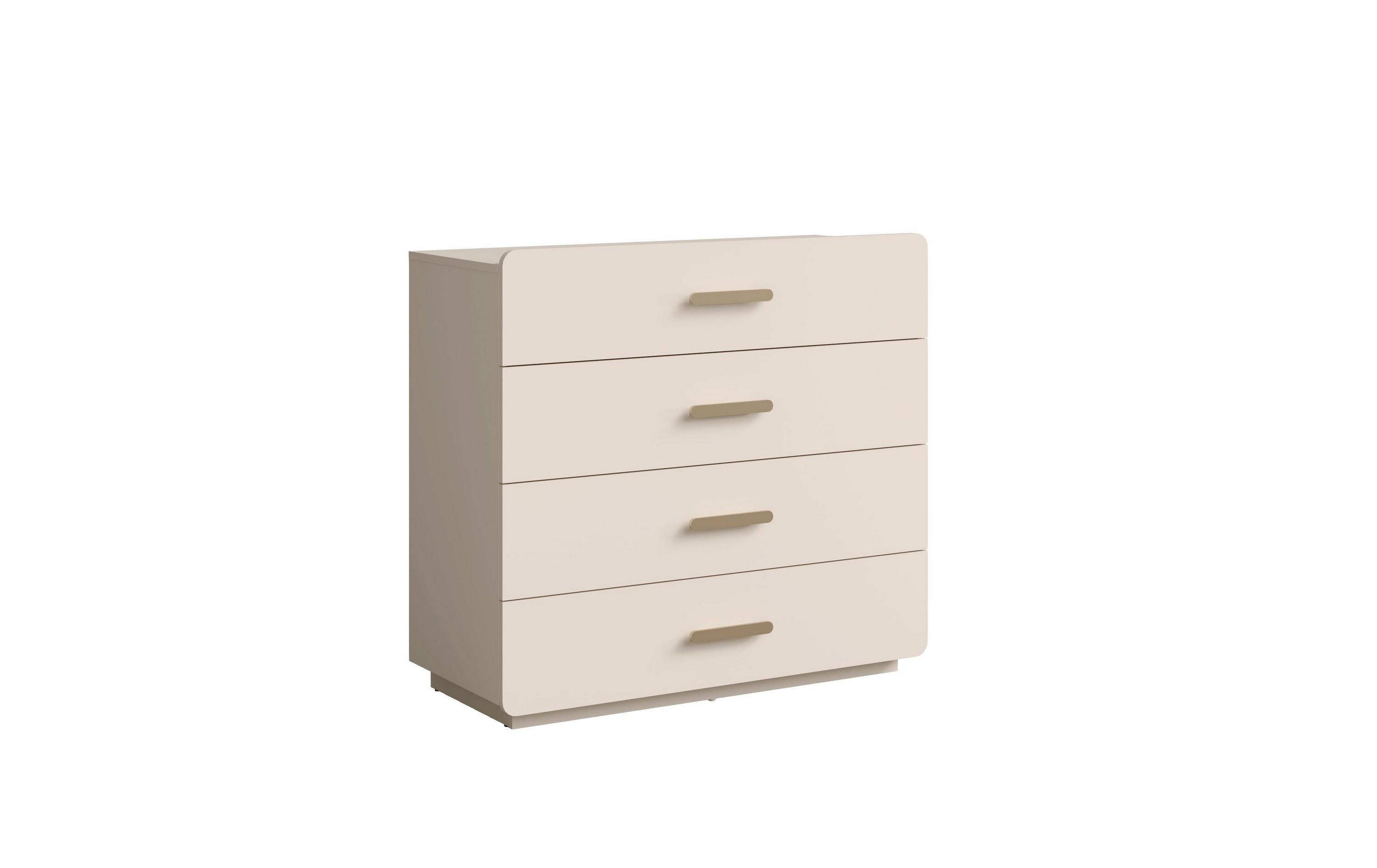 KOMMODE LOKIRN 100/92,5/41,5cm mit 4 Schubladen Türen Beige - Beige, Holzwerkstoff (100/92.5/41.5cm) - MASSENO