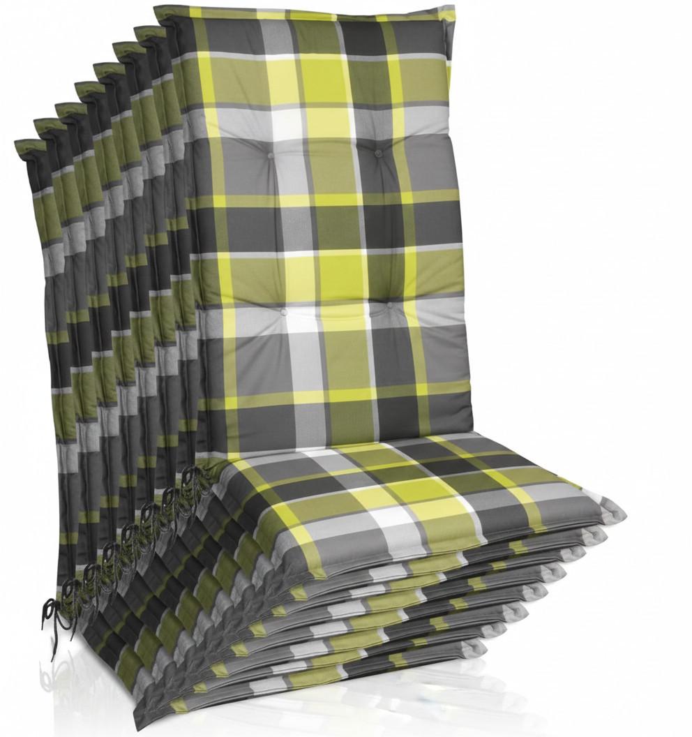 HOCHLEHNERAUFLAGE Sunny GR 120x50x6cm Grün Kariert (8tlg) - Grün, Textil (50/6/120cm) - Beautissu 