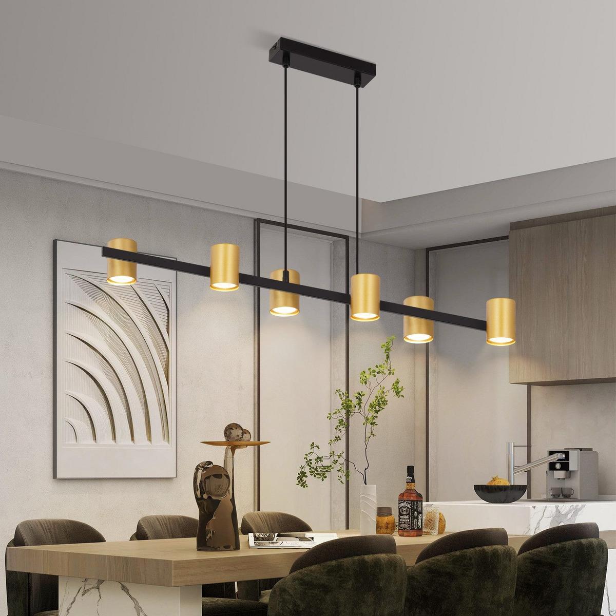 LED HÄNGELEUCHTE FRANZISKa II 85/12/155 cm - Goldfarben, Metall (85/12/155cm) - Nettlife