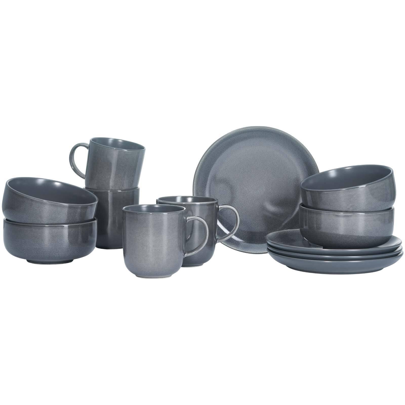 FRÜHSTÜCKS-SET Toledo grau 12-tlg. - Grau, Keramik (2/2/2cm) - Ritzenhoff Breker
