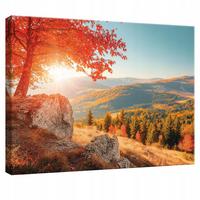 LEINWANDBILD Berge Landschaft Modern 100x70 - Multicolor, Holzwerkstoff (100/70cm) - Wallarena
