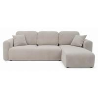 ECKSOFA Olido Graubeige-Samt - Taupe/Schwarz, Kunststoff/Textil (245/150cm) - Selsey
