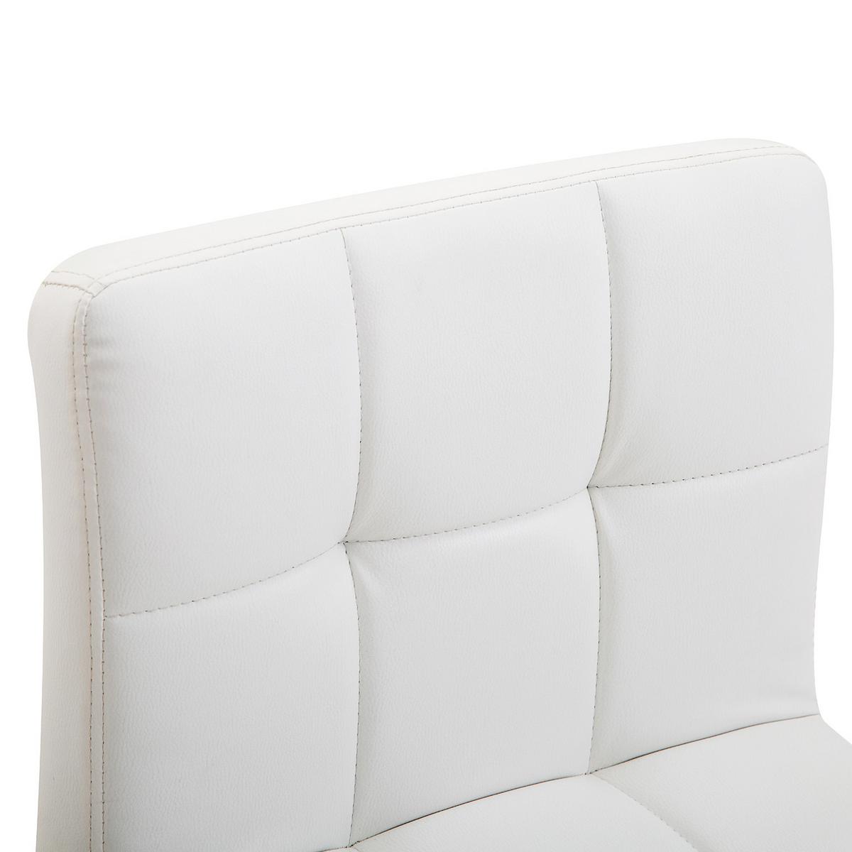 BÜROSTUHL, Ergonomischer Schreibtischstuhl ohne Armlehne für Büro, Kunstleder - Weiß, Kunststoff (46/92/51cm) - HOMCOM