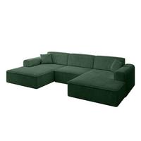 WOHNLANDSCHAFT IREA-U1-v3 - 301x165x77 cm Grün - Currygelb, Holzwerkstoff/Textil (301/77/165cm) - ALTDECOR