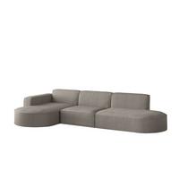 ECKSOFA Palma In Scala - Grau, Holzwerkstoff/Textil (296/165cm) - Fun Möbel