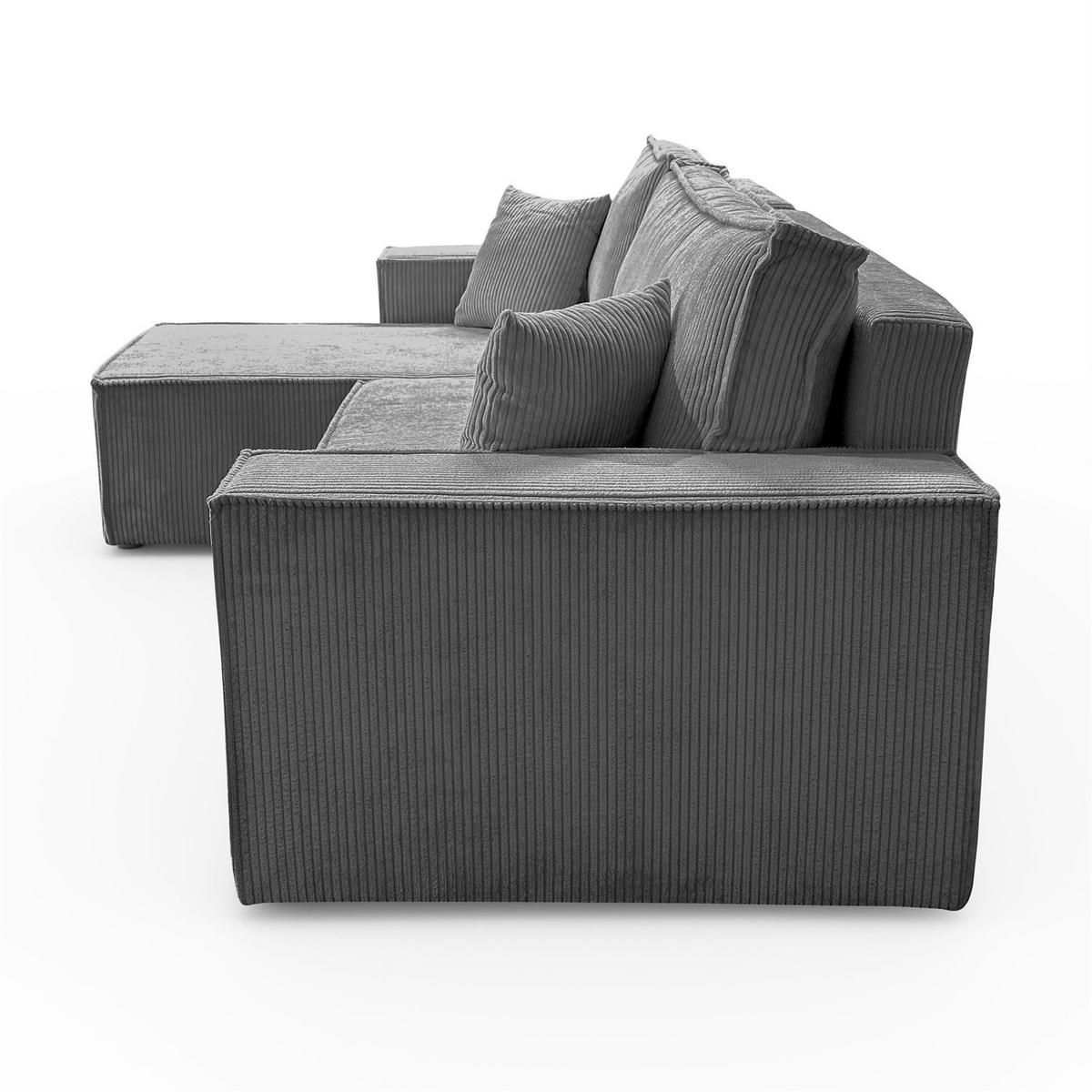 GEPOLSTERTES Ecksofa CARLOS L, Poso 60 - Grau, Textil (247/143cm) - Lookway