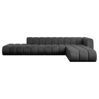 ECKSOFA modulares Sofa Zuvon-L2 - 387x177x70 cm Schwarz - Schwarz, Holzwerkstoff/Textil (387/177cm) - ALTDECOR