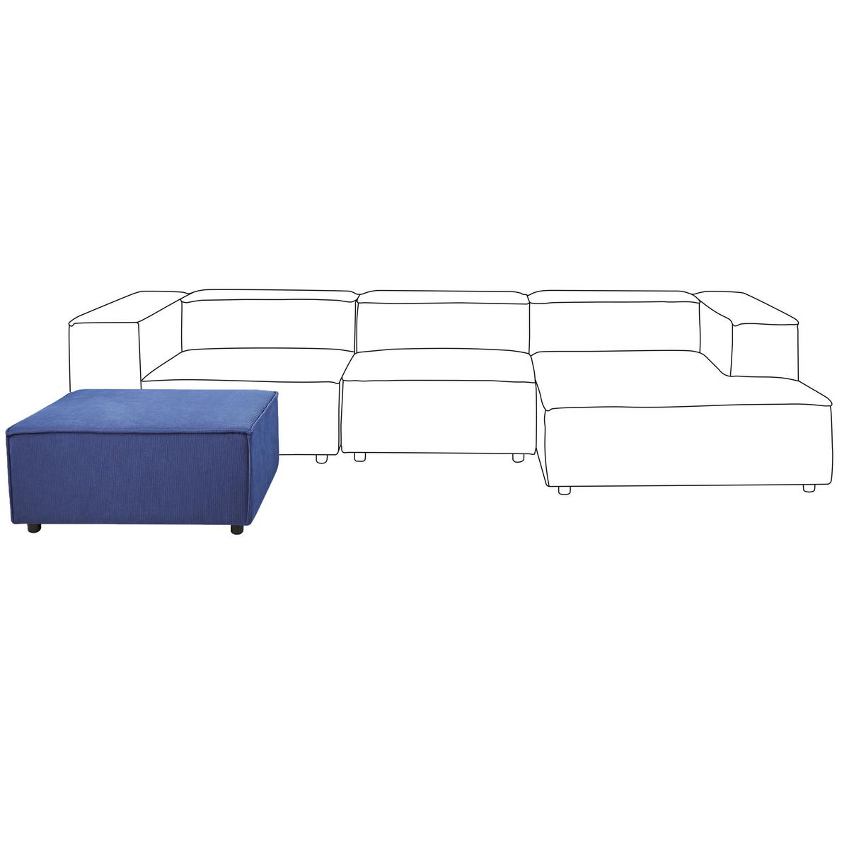 OTTOMANE Blau Ardal - Blau/Schwarz, Textil (86/45/86cm) - Beliani
