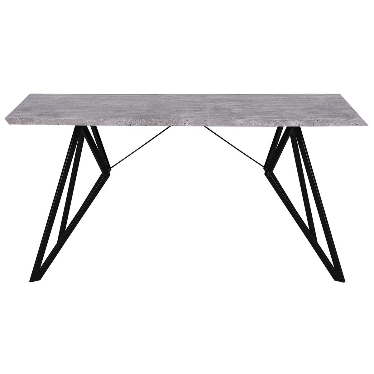 ESSTISCH 160/90/76 cm Hellgrau Rechteckig Buscot - Grau, Holzwerkstoff (160/90/76cm) - Beliani