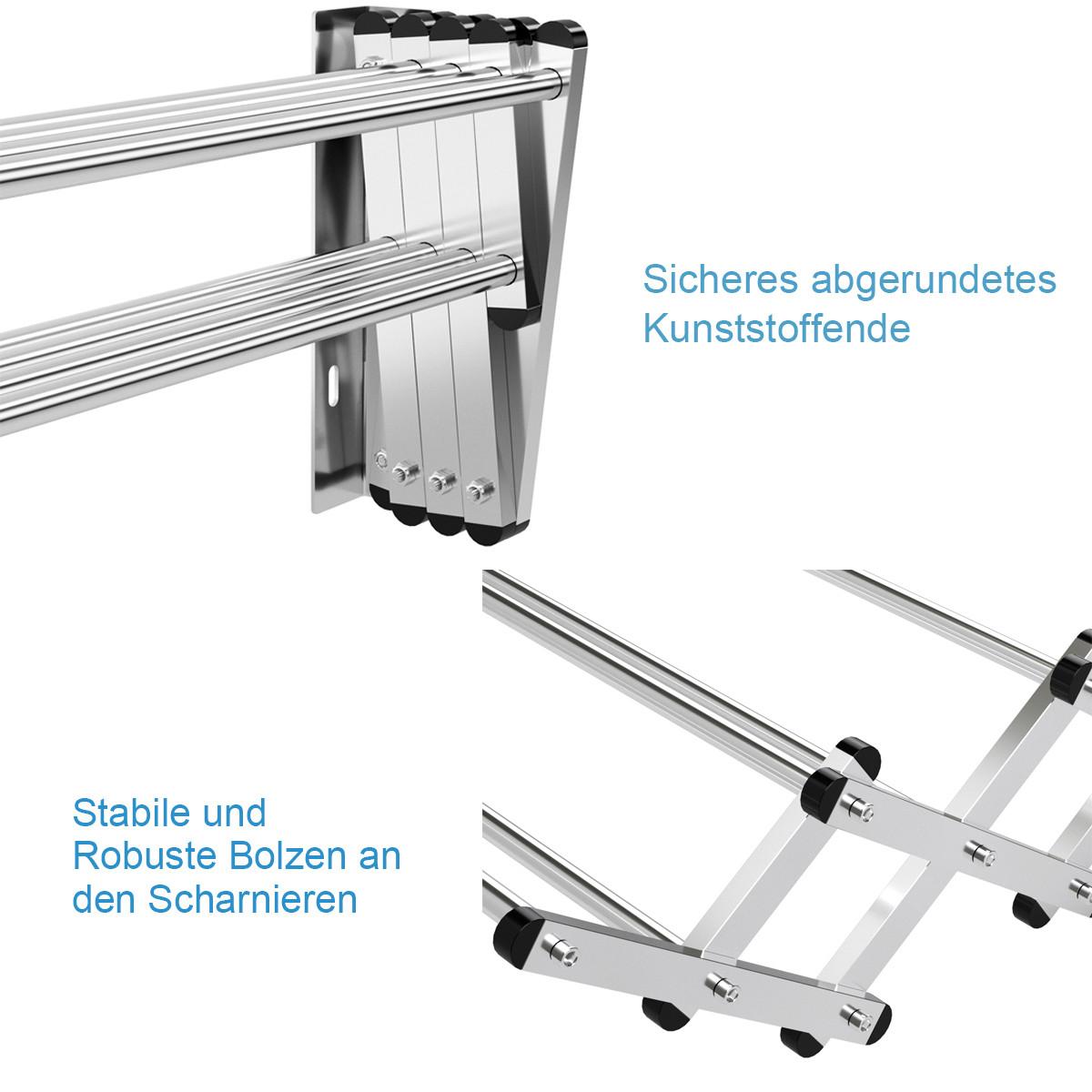 WÄSCHESTÄNDER Silber - Silberfarben, Metall (86/22/62cm) - COSTWAY