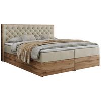 BOXBETT ALBERO 3 - 120/200 Beige Velvet - H3 - Beige, Holz/Textil (120/200cm) - MKS