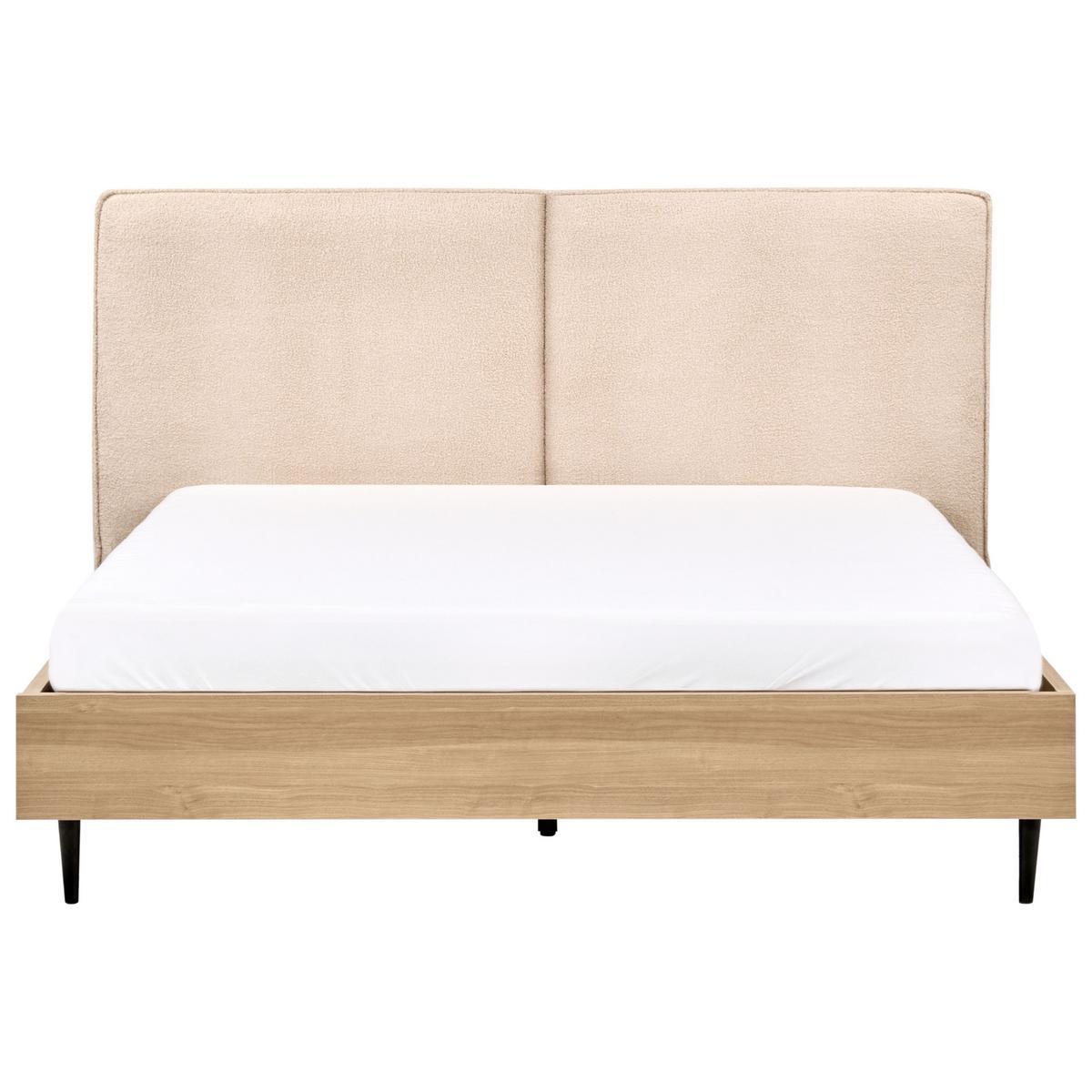 BETT mit Lattenrost 160x200 cm Beige Izernore - Beige, Textil (160/200cm) - Beliani