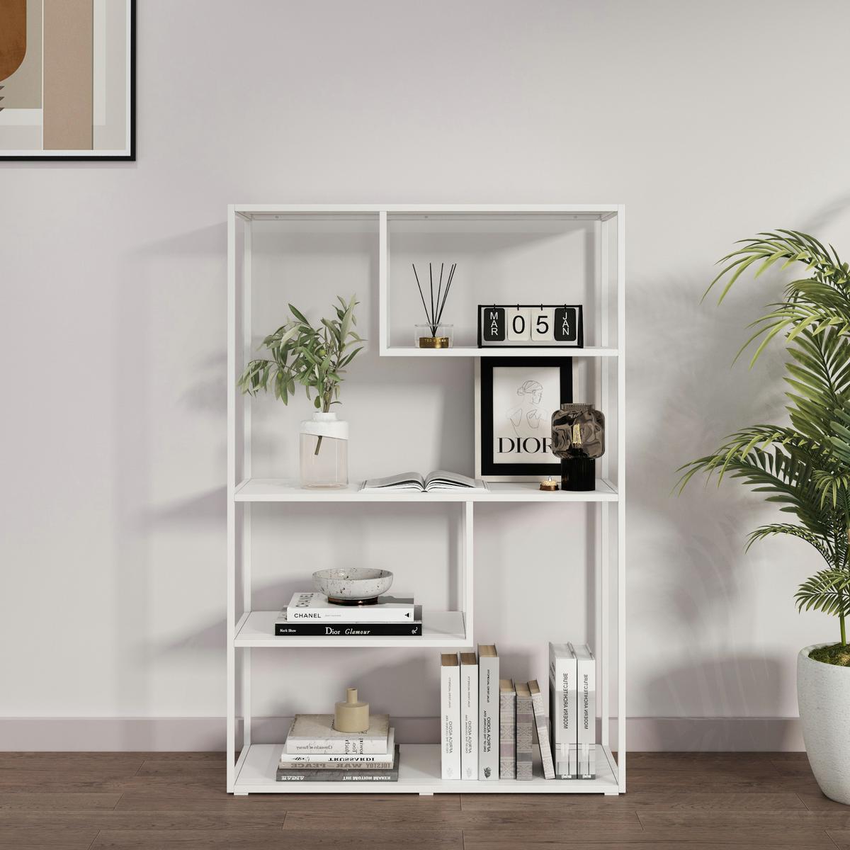 STANDREGAL Sievi - Weiß, Metall (85/126/35cm) - [en.casa]