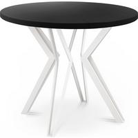 ESSTISCH Austin runder ausziehbarer, Schwarz 100-180/100/76 cm - Schwarz/Weiß, Holzwerkstoff/Metall (100/180/76cm) - WFL GROUP