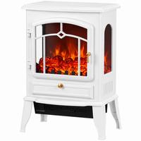 ELEKTRISCHER-KAMIN Verzinktes Stahlblech ABS Weiß - Weiß, Kunststoff/Metall (24/57/39cm) - HOMCOM