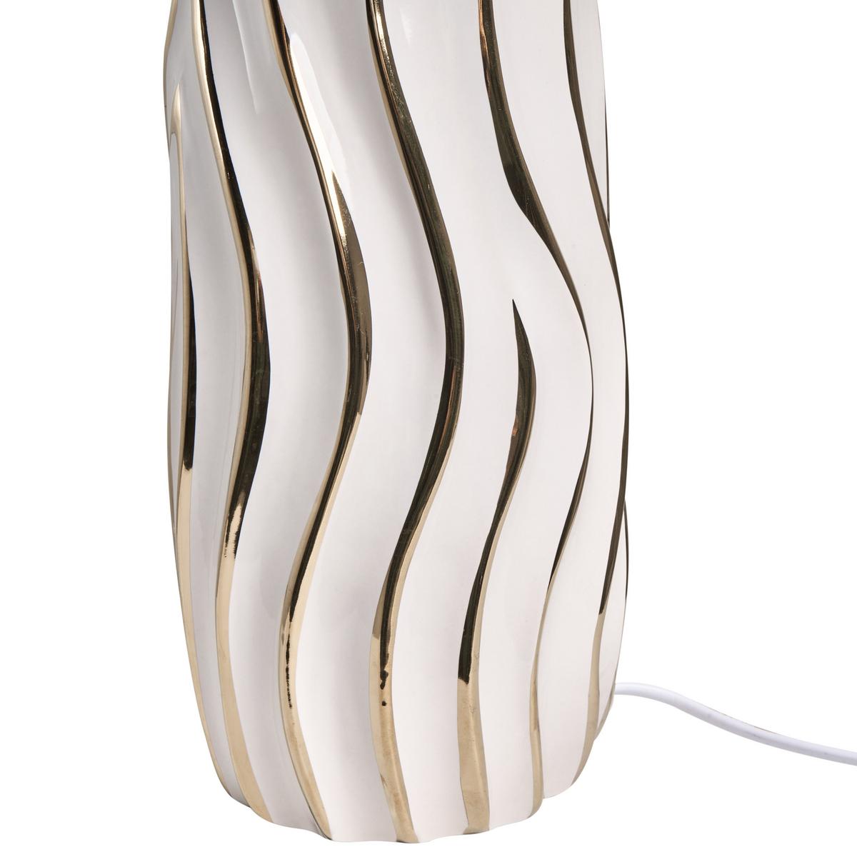 TISCHLAMPE Keramik Weiß Patuca - Goldfarben/Weiß, Keramik (32/32/54cm) - Beliani