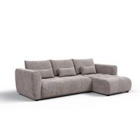 ECKSOFA SORENO 4-Sitzer, dunkelbeige - Beige/Schwarz, Holz/Textil (293/171cm) - Wozimo