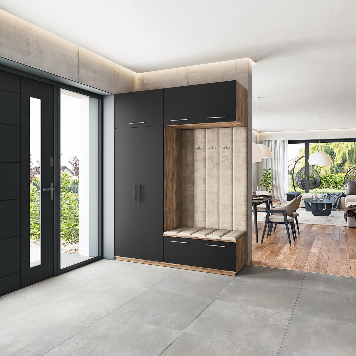 GARDEROBENSCHRANK REMA 180/240/60 cm Modern Eichefarben - Eichefarben/Beige, Holzwerkstoff (180/240/60cm) - MASSENO