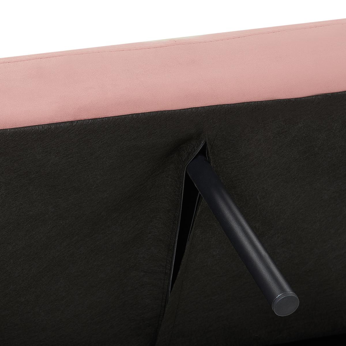 3-SITZER-SCHLAFSOFA Samtstoff Rosa Vimmerby - Pink, Textil (212/90/80cm) - Beliani