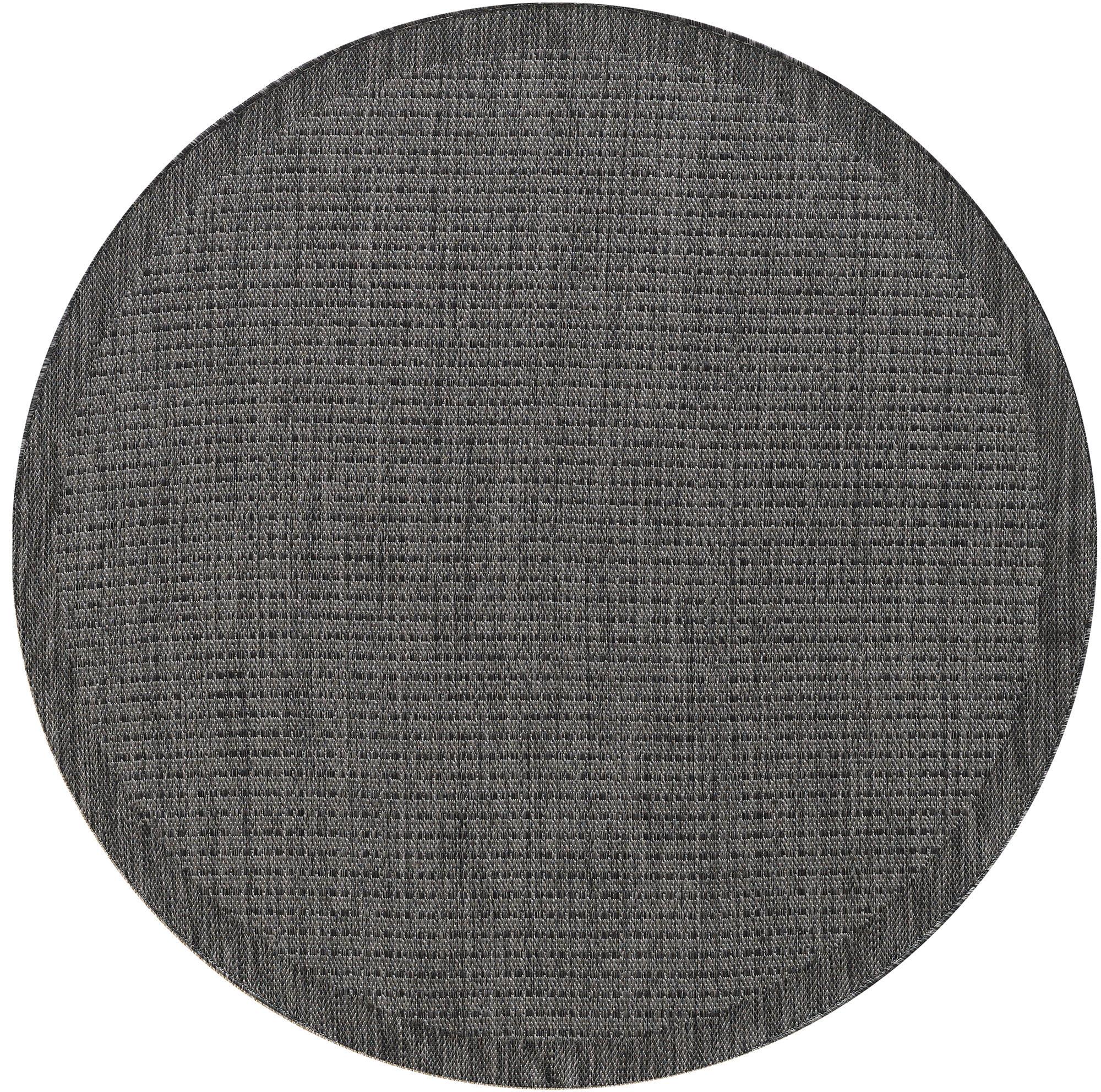TEPPICH Outdoor DAFNE in Schwarz, einfarbig, Ø 160 cm - Grau, Textil (160/160cm) - KADIMA DESIGN