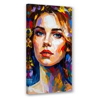 LEINWANDBILD Buntes Porträt Frauen 40x80cm - Multicolor, Textil (40/80cm) - Feeby