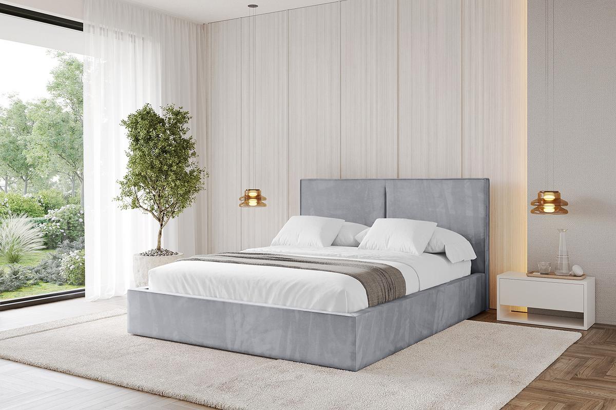 POLSTERBETT mit Bettkasten und Lattenrost, Boxbett ohne Matratze - VANTO 180x200 Hellgrau - Hellgrau, Holzwerkstoff/Textil (180/200cm) - ALTDECOR