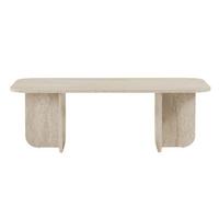 COUCHTISCH RECHTECKIG abgerundete kanten 120/60/41,4 cm - Beige, Holzwerkstoff (65/60/41.4cm) - Calicosy