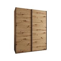 SCHWEBETÜRENSCHRANK 245,5/200/64 2-türig - Schwarz/Eiche Artisan, Holz/Metall (200/245/64cm) - Abiks Möbel