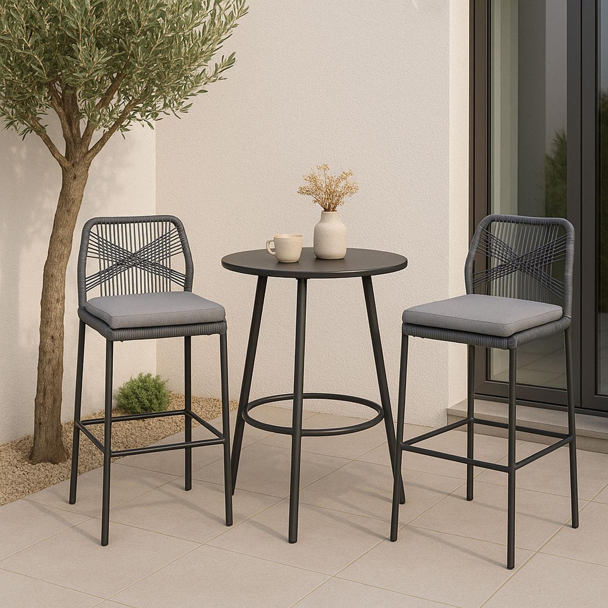 BARHOCKER Anthrazit, Hellgrau - Anthrazit/Hellgrau, Metall (45/101/52cm) - MCW
