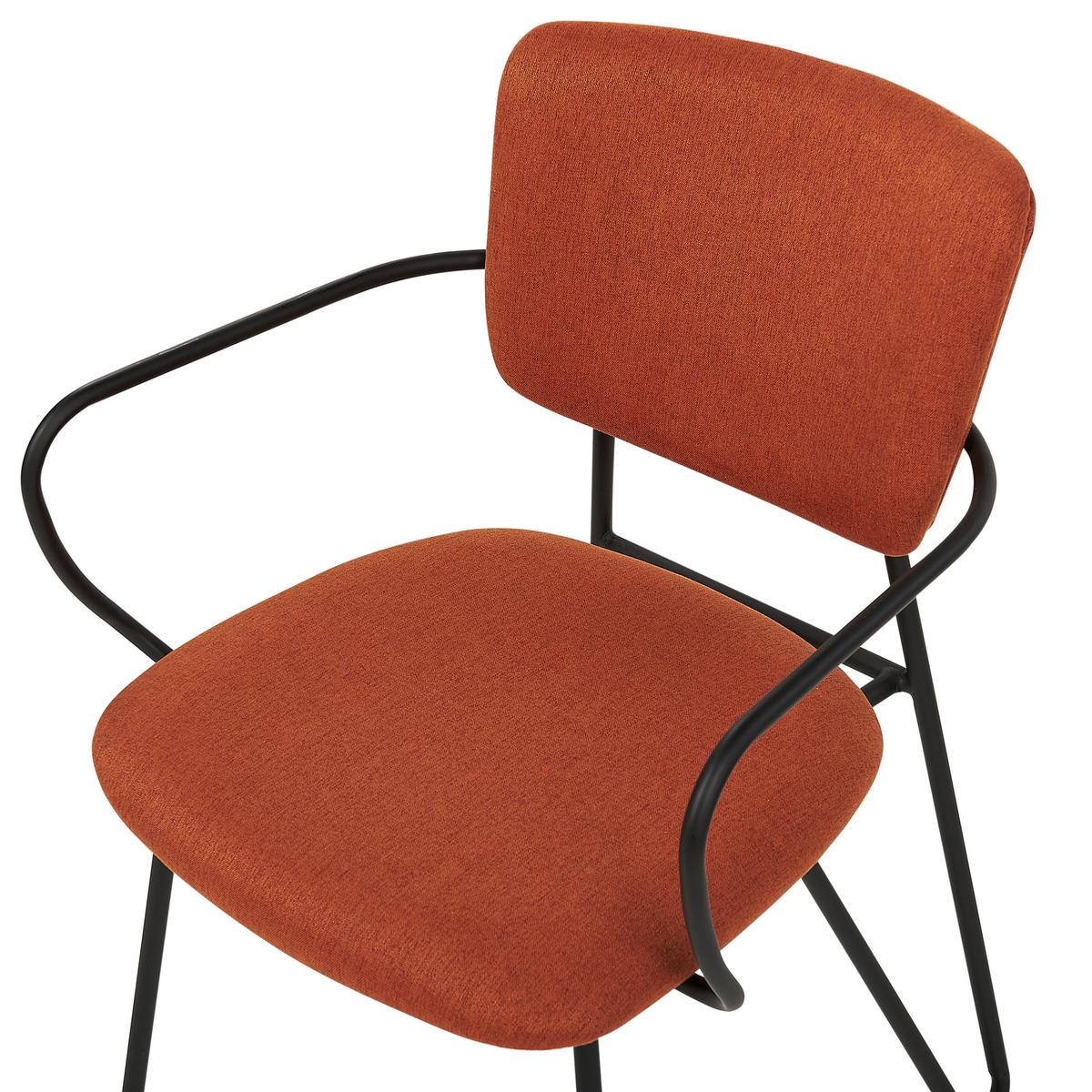 ESSZIMMERSTUHL 2er-Set Polsterbezug Orange Elko - Orange, Textil/Metall (45/80/54cm) - Beliani