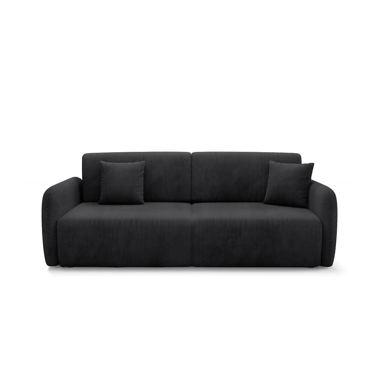 SOFA Dora 3 Sitzplätze Schwarz - Schwarz, Holz (233/92/110cm) - Petits-meubles
