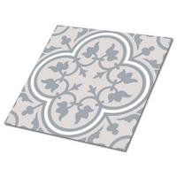 FLIESENAUFKLEBER 9 Stück 30x30 cm selbstklebend Blumenmuster - Grau, Textil (30/1.6/30cm) - TULUP