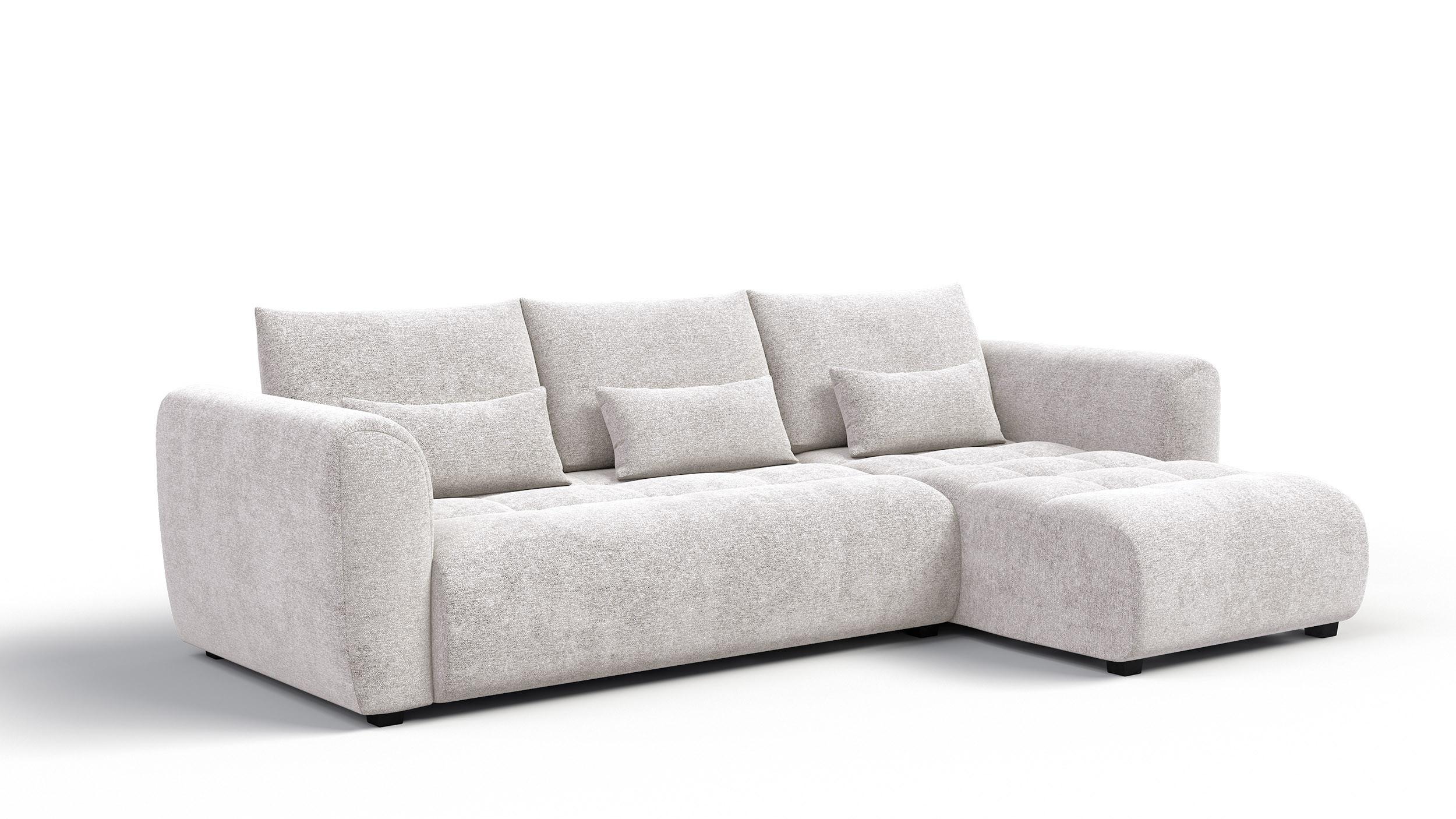 ECKSOFA SORENO 4-Sitzer, ecru - Ecru/Schwarz, Holz/Textil (293/171cm) - Wozimo