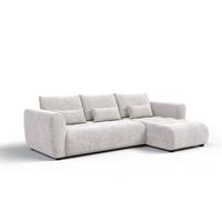 ECKSOFA SORENO 4-Sitzer, ecru - Ecru/Schwarz, Holz/Textil (293/171cm) - Wozimo