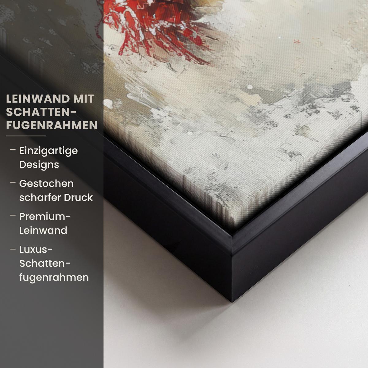 LEINWAND Bilder mit Rahmen - Schneemann - Winter - Schnee - Beige - 60x80 - Weiß, Textil (60/80cm) - MuchoWow