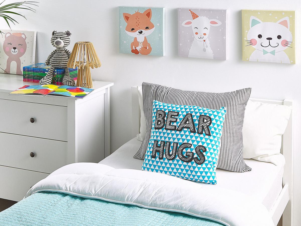 DEKOKISSEN 2er-Set Blau 40/40 cm Radzkot - Blau, Naturmaterialien/Textil (40/40cm) - Beliani