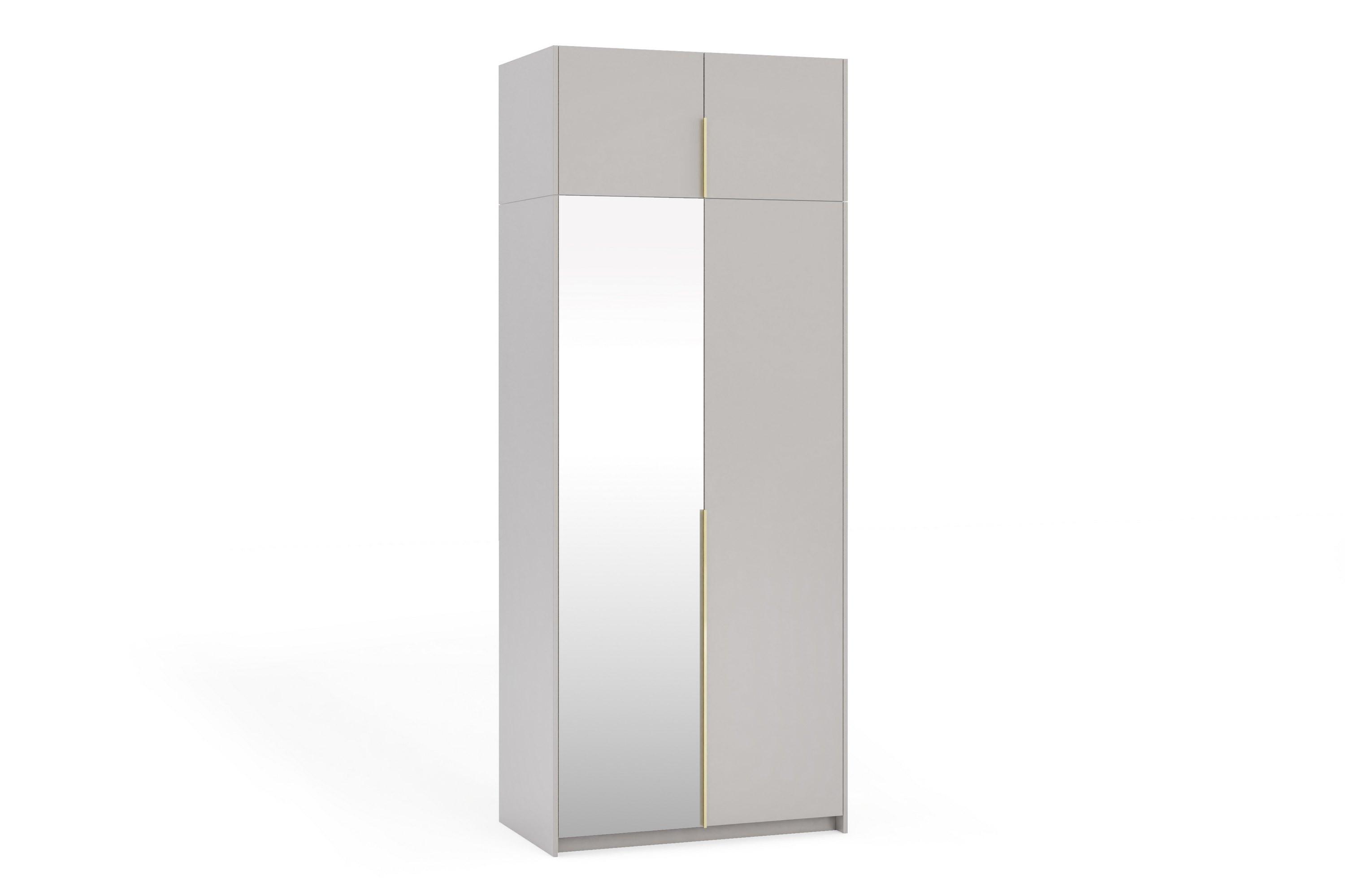 DREHTÜRENSCHRANK THALIA 100/250/58cm 2-türig mit Spiegel Kaschmir - Kaschmir, Holzwerkstoff (100/250/58cm) - MASSENO