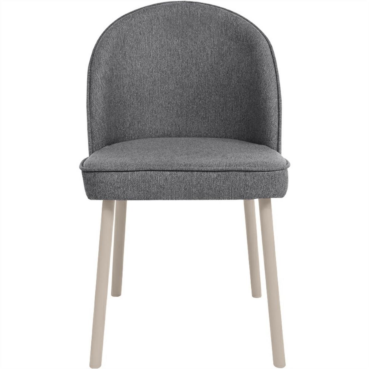 STUHL Luna, Polsterstuhl für das Esszimmer mit kaschmirfarbenen Holzbeinen, Grau - Kaschmir/Grau, Holz (51/87/46cm) - Beautysofa