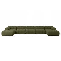 WOHNLANDSCHAFT modulares Sofa Tesso-U3 - 475x160x70 cm Grün Bouclé - Grün, Holzwerkstoff/Textil (475/70/160cm) - ALTDECOR
