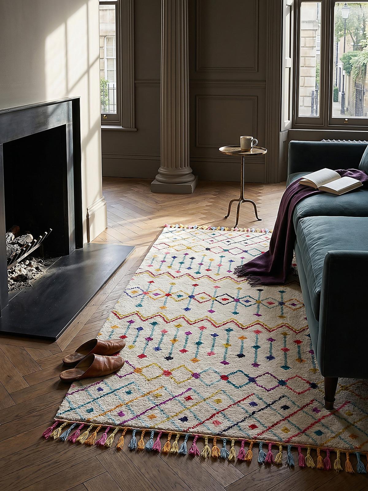 TEPPICH mit Fransen ARUN, geometrisch-abstrakt, Bunt, 200 x 290 cm - Multicolor, Textil (290/200cm) - KADIMA DESIGN