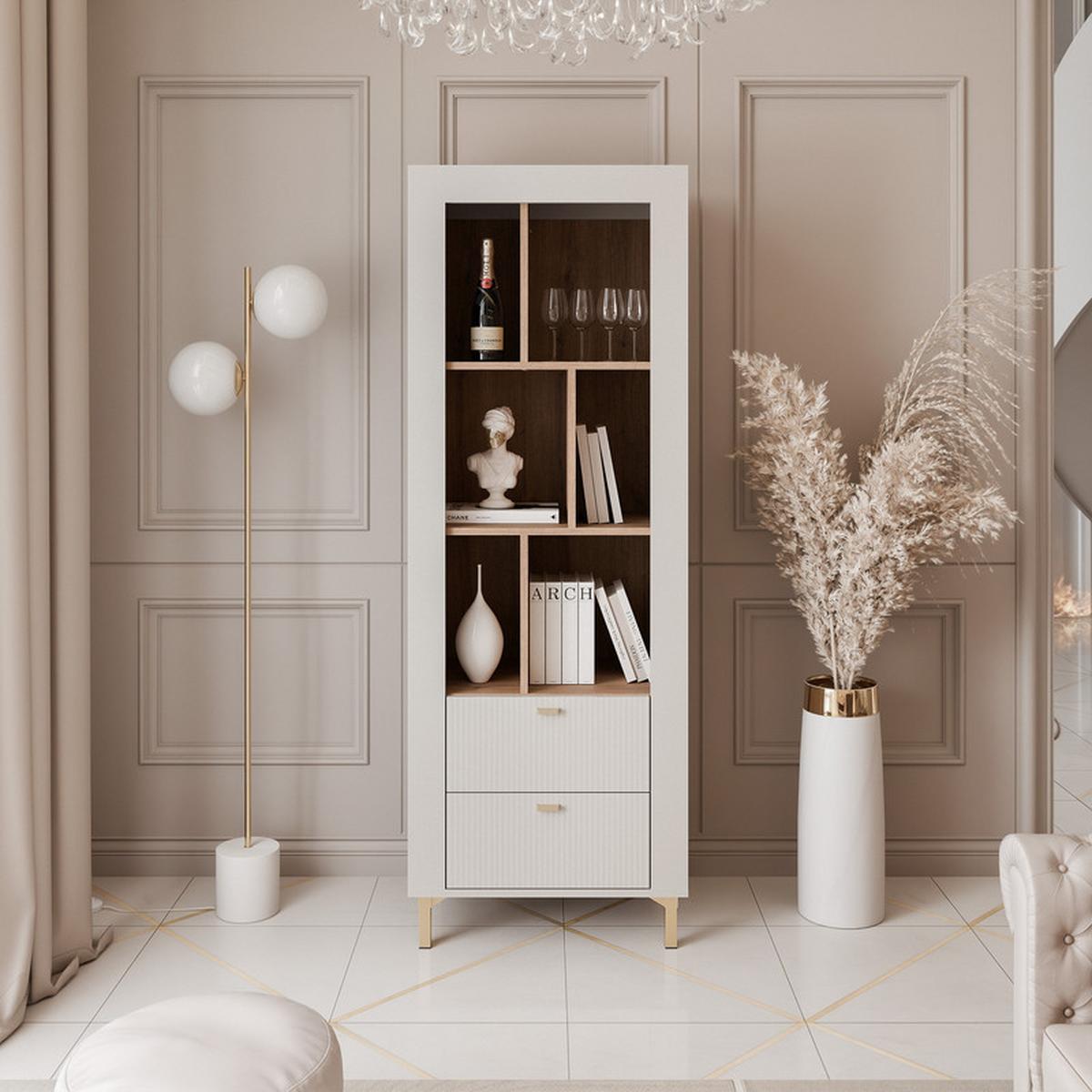 REGAL AVENA, 60/40/169 cm Kaschmir / Eiche - Kaschmir, Holzwerkstoff/Kunststoff (60/169/40cm) - Idohome