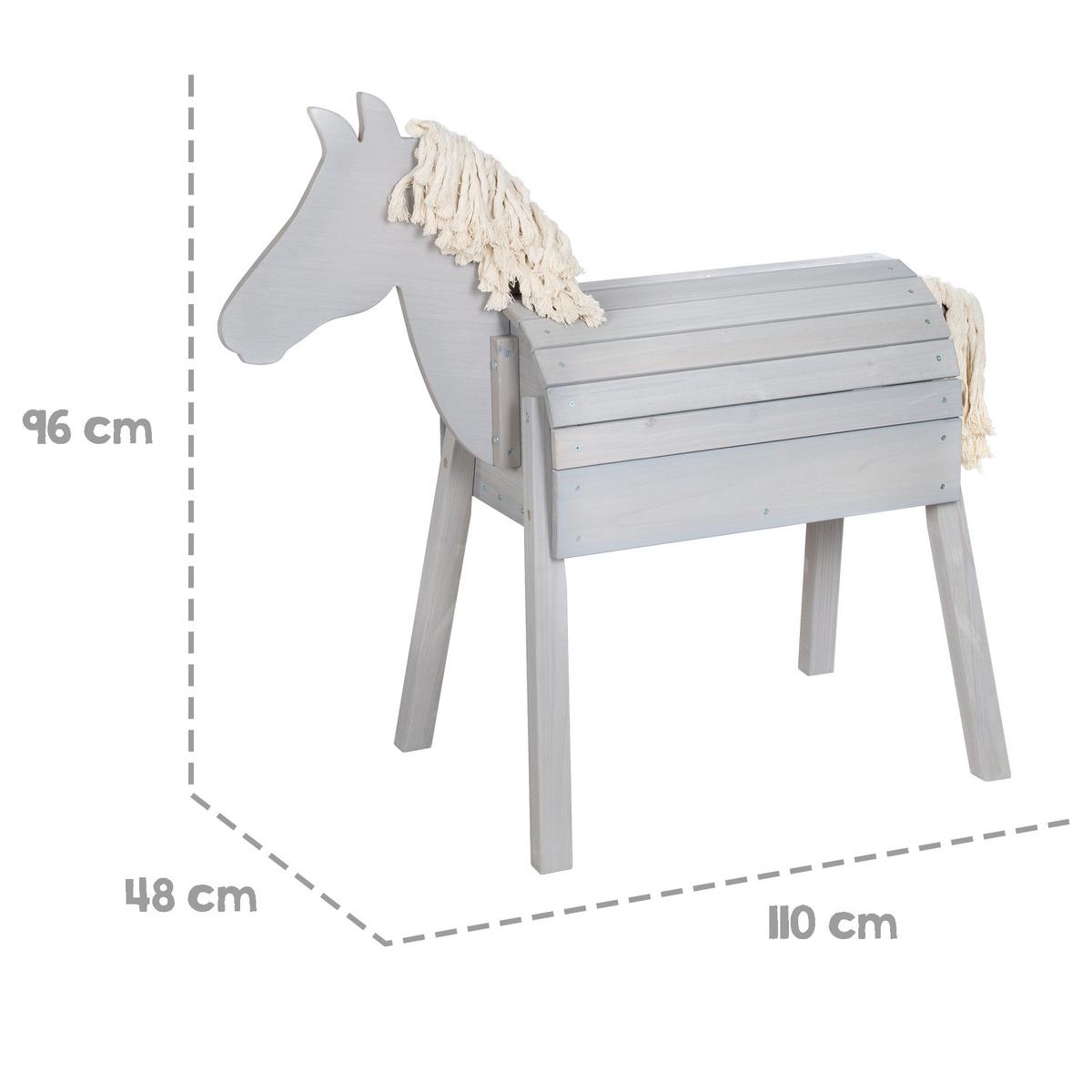 SPIELPFERD OUTDOOR Spielpferd Outdoor grau - Grau, Holz (110/48cm) - Roba