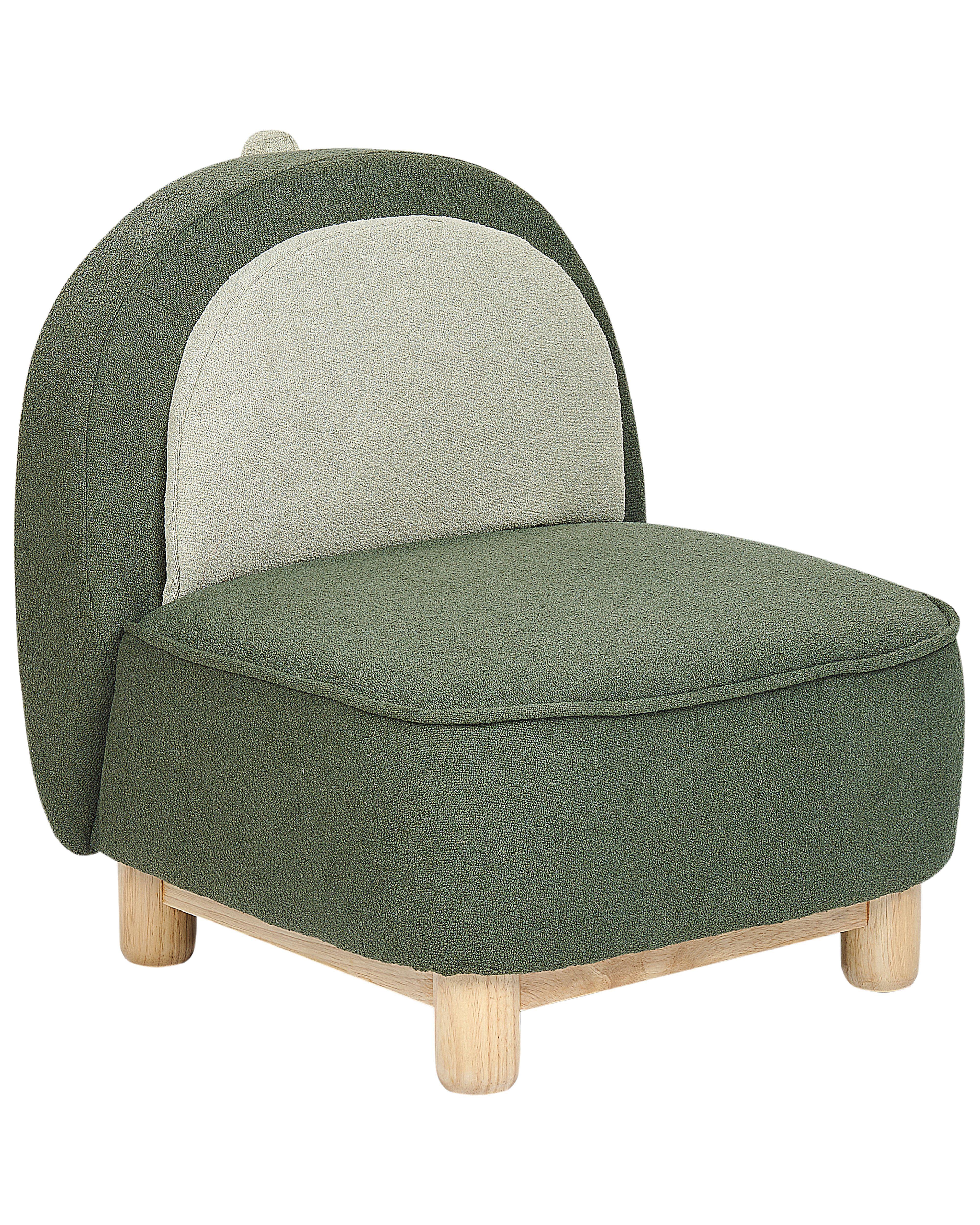 KINDERSESSEL Dinosaurier Stoff Dunkelgrün Faborg - Beige/Braun, Textil (50/56/47cm) - Beliani