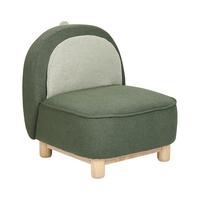 KINDERSESSEL Dinosaurier Stoff Dunkelgrün Faborg - Beige/Braun, Textil (50/56/47cm) - Beliani